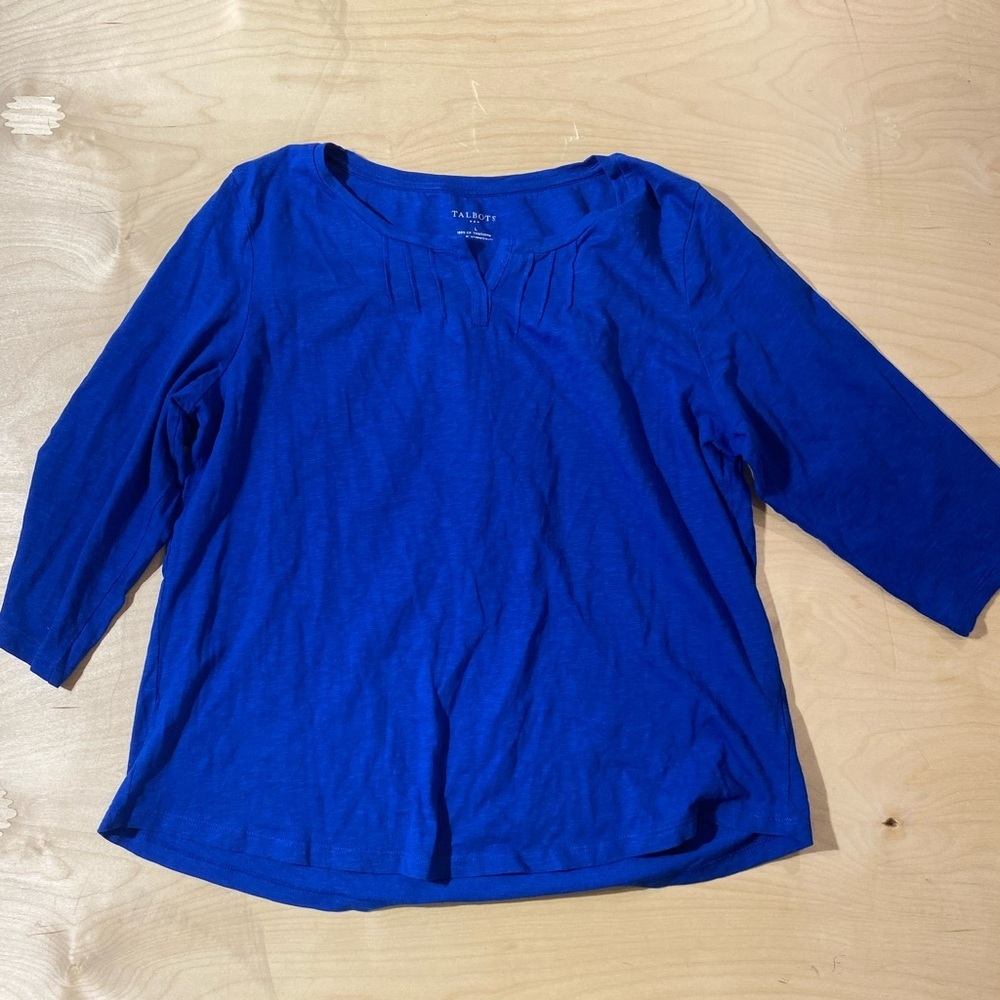 Talbots Three quarter Sleeve Blouse Large (JL) - Picture 3 of 7